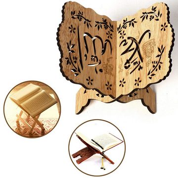 Rnemitery Buchstütze Ständer Koran Bücherregal aus Holz Heilige Buch Ständer Eid al-Fitr