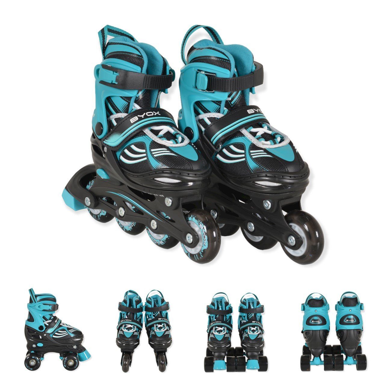 Inlineskates Inliner 2 in 1 Double blau