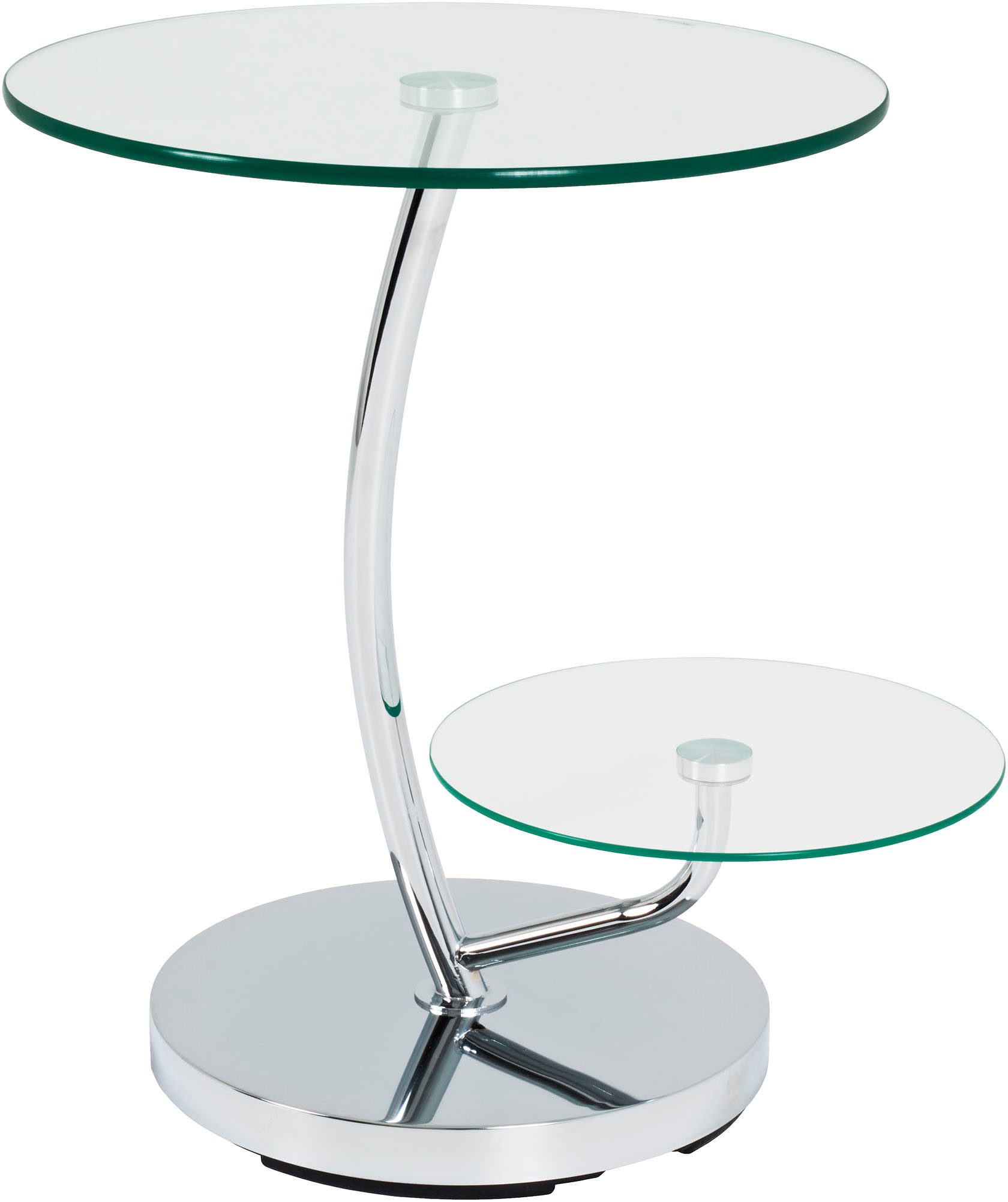 HAKU Beistelltisch Sofatisch, Wohnzimmertisch (1-St), rund - aus Metall Silber - Ø/H 52/55 cm