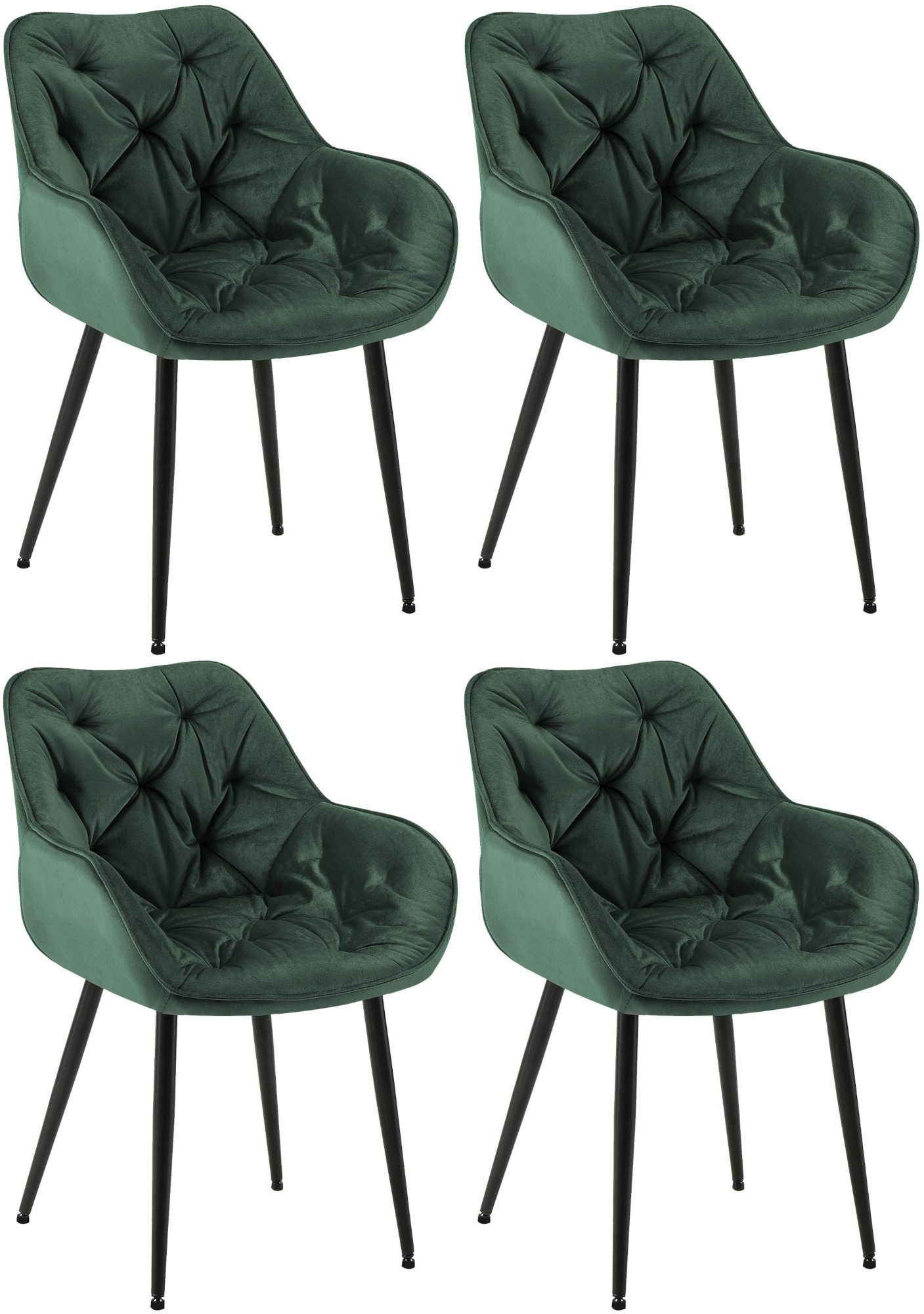 CLP Esszimmerstuhl Tanna Samt (4er Set), günstig online kaufen