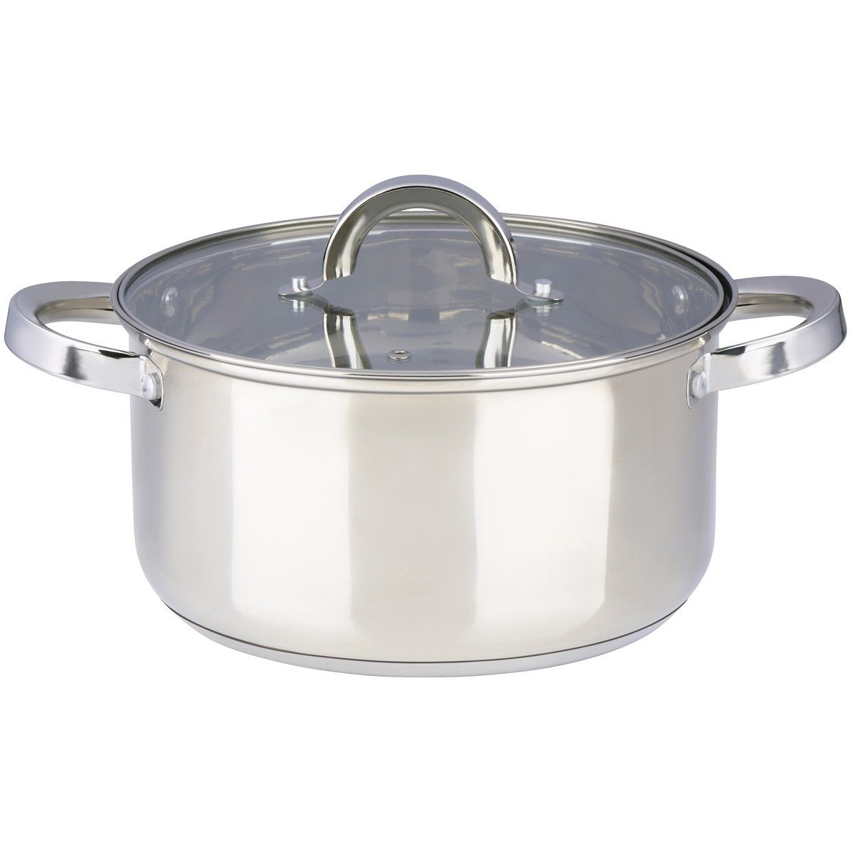 Alpina Grillpfanne alpina Kochtopf 4,7L mit Glasdeckel - Edelstahlpfanne