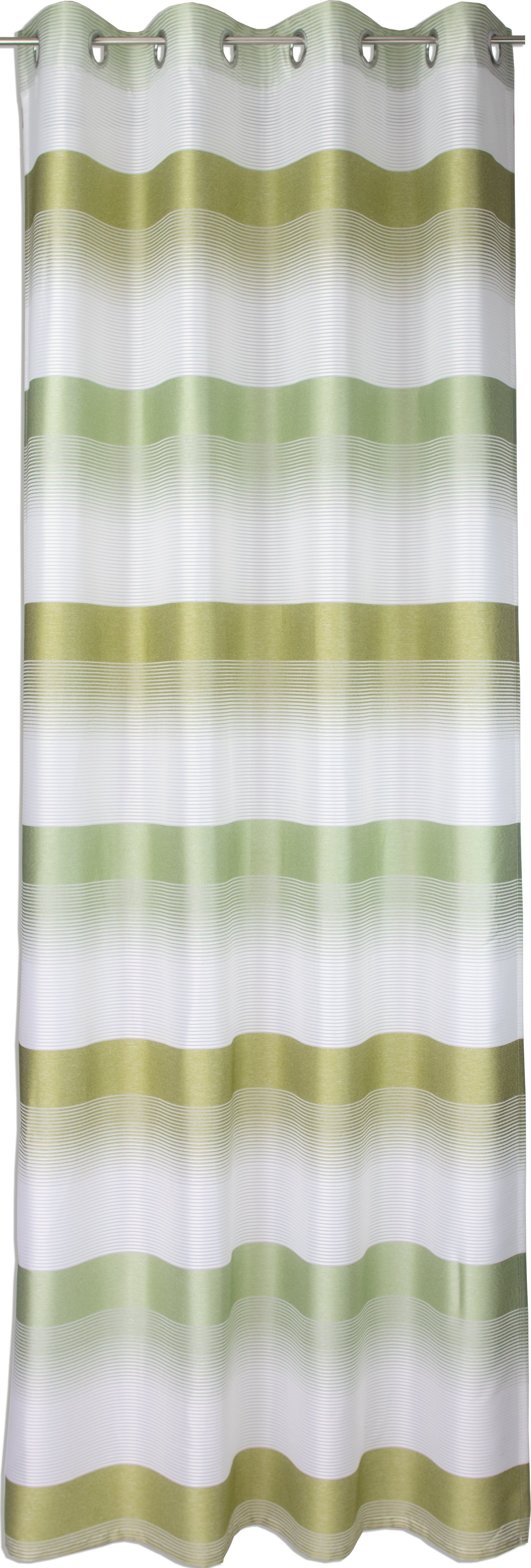 EXPERIENCE Vorhang Ösenschal Seitenschal Vorhang 2421 140x245 cm Gestreift Weiß Grün Blau Grau Rot (1 St), Ösen, halbtransparent, Webstreifen, mit 8 Ösen
