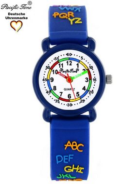 Pacific Time Quarzuhr Kinder Armbanduhr Lernuhr ABC Silikonarmband, Gratis Versand