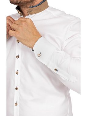 Gipfelstürmer Trachtenhemd Hemd Stehkragen 420005-4119-148 weiß jeans (Slim F