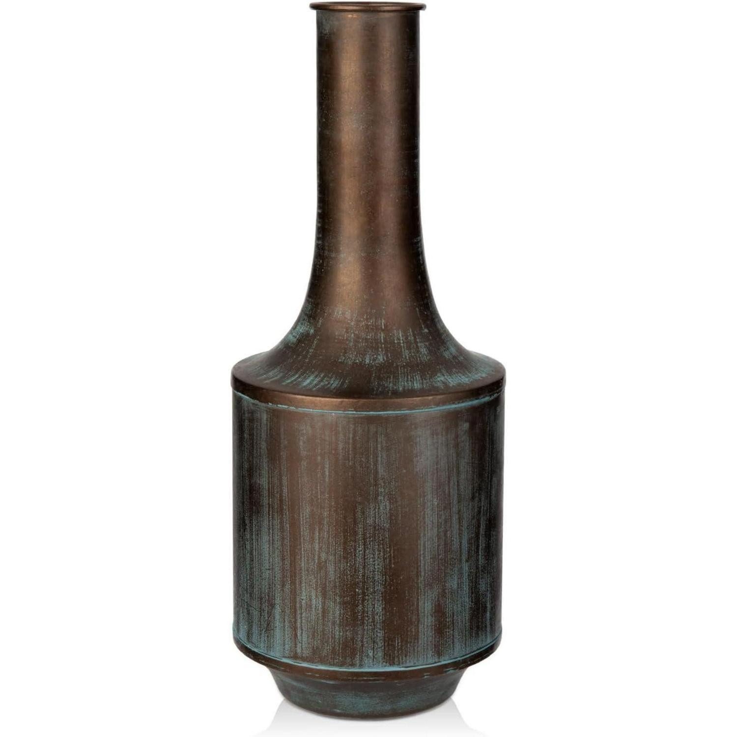 LuxusKollektion Dekovase Vintage Metall Blumenvase Groß - Blaue Dekovase für Blumengesteck (1 St)