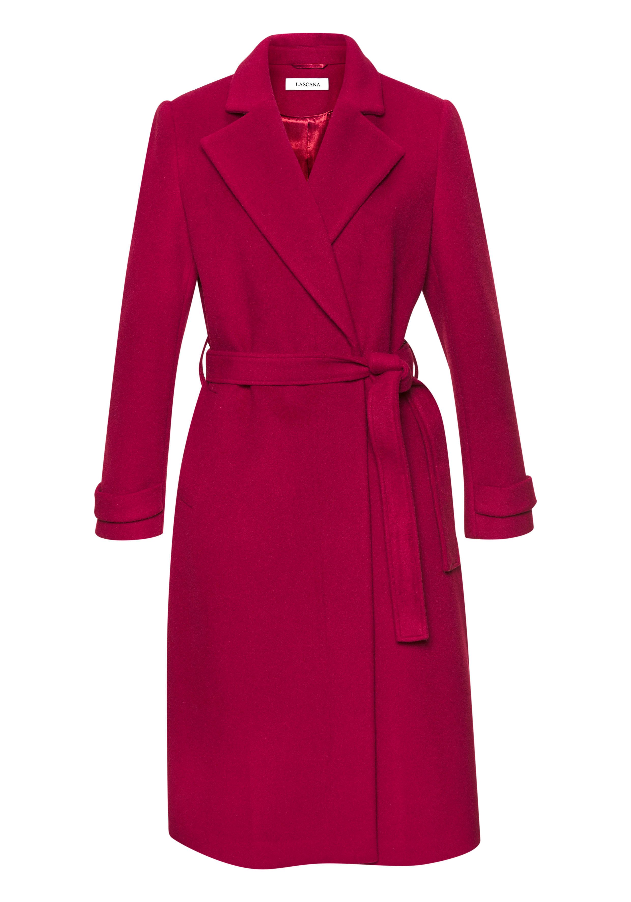 LASCANA Langmantel (mit Bindegürtel) mit Reverskragen, eleganter Damenmante günstig online kaufen