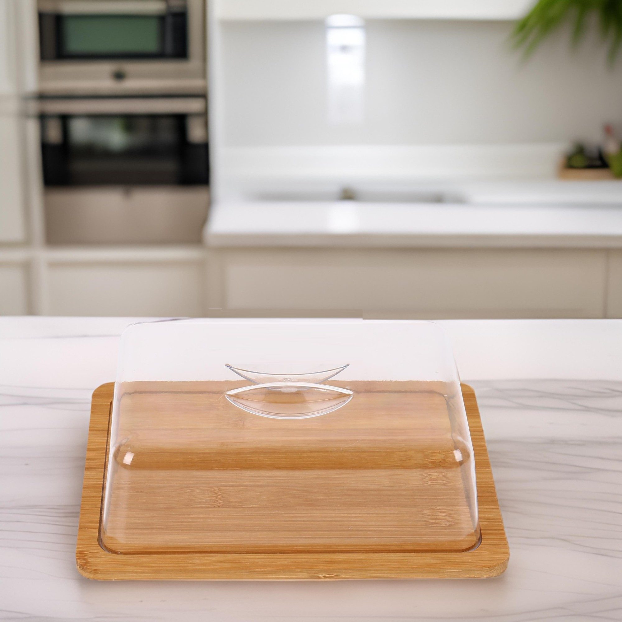 Cheffinger Butterdose Bambus Käseglocke & Butterdose – Frischhalten mit Stil, (1-tlg)