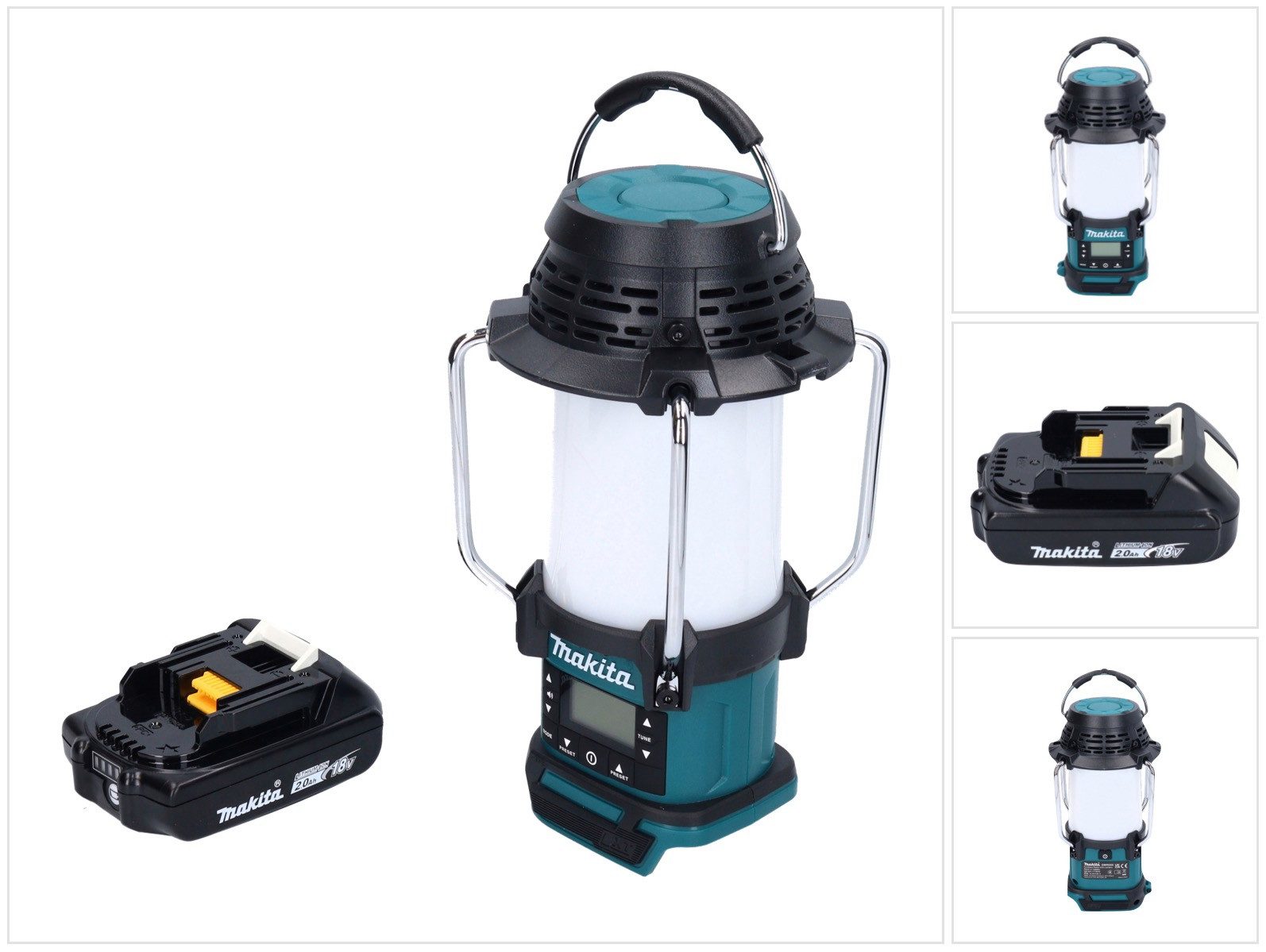 Makita Baustrahler DMR 055 A1 Akku Radio 18 V FM mit Laterne 360° Taschenlampe + 1x Akku