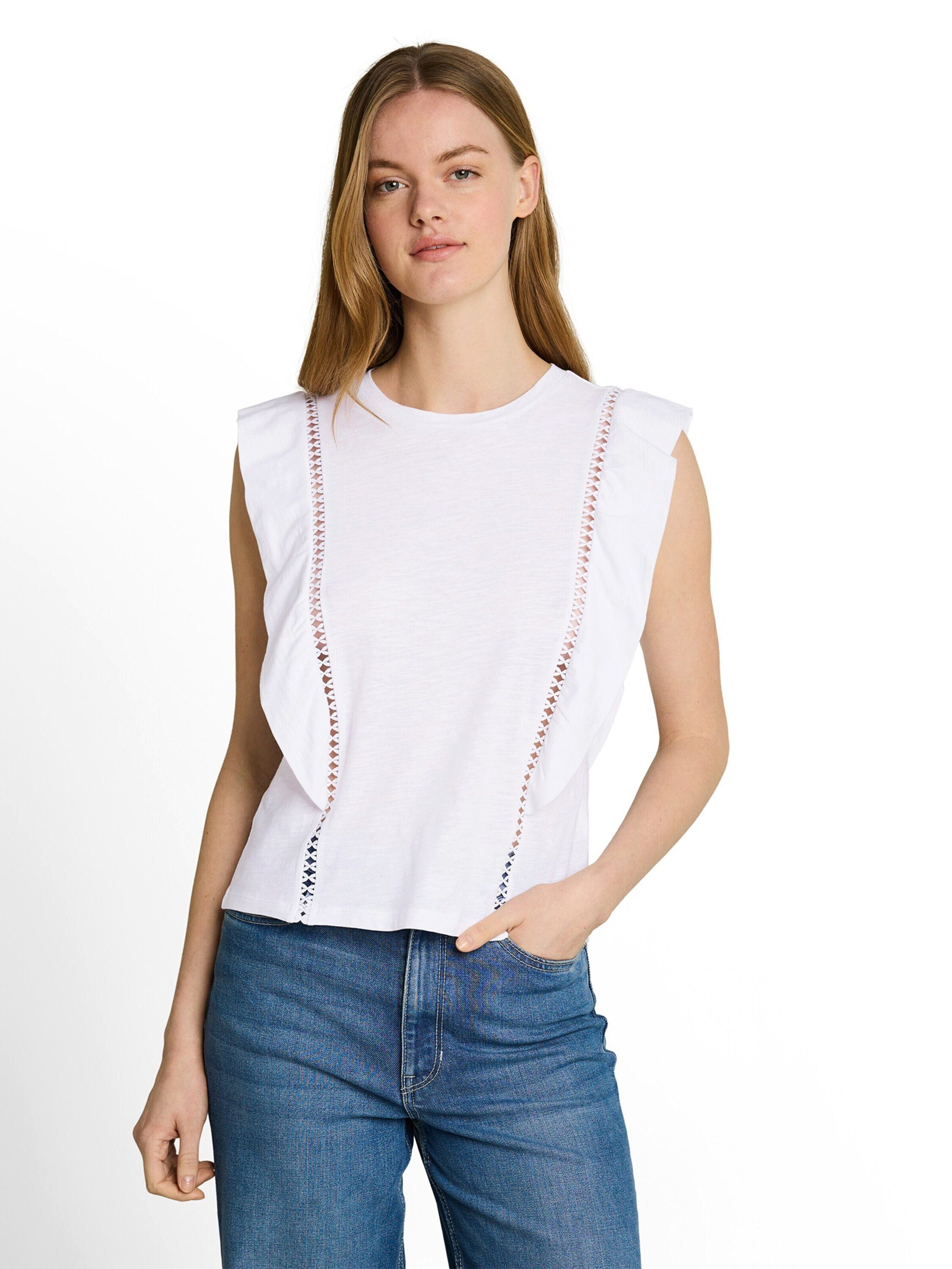 TOM TAILOR Denim T-Shirt (1-tlg) Lochmuster