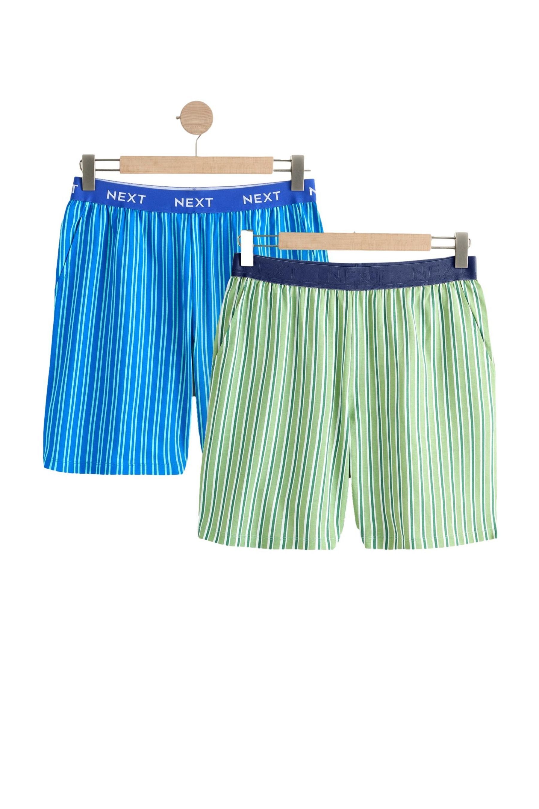 Pyjama Gestreifte Jersey-Schlafanzugshorts im 2er-Pack