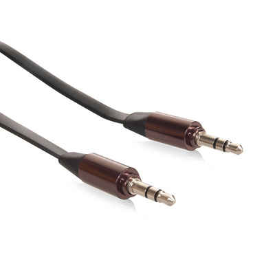Maclean Audio-Kabel, 3,5-mm-Klinke, (200 cm), für Standard AUX Audio-Anschlüsse; sehr flexibles flaches Kabel-Design