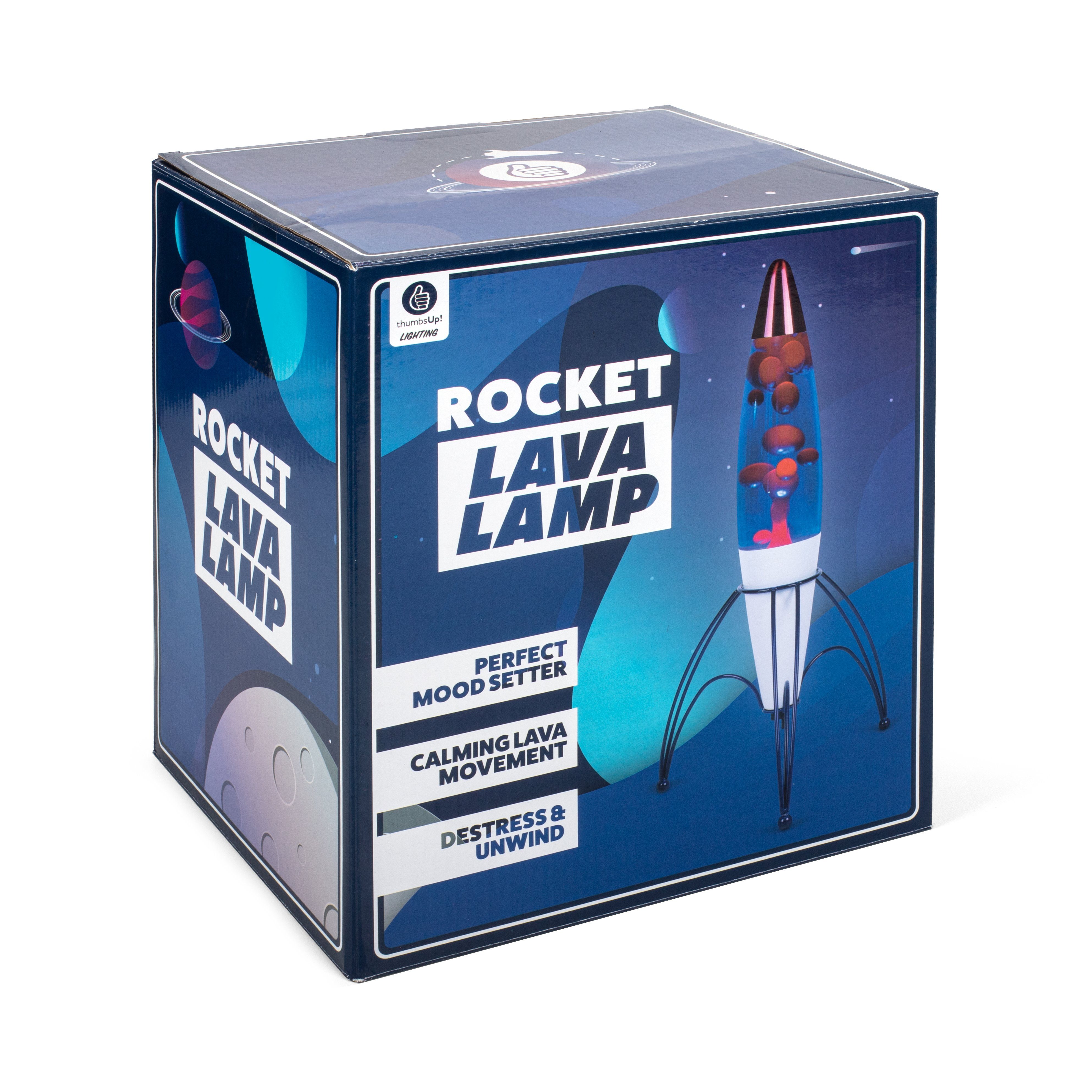 Nachttischlampe Thumbs rot Lavalampe blau Up & Rakete