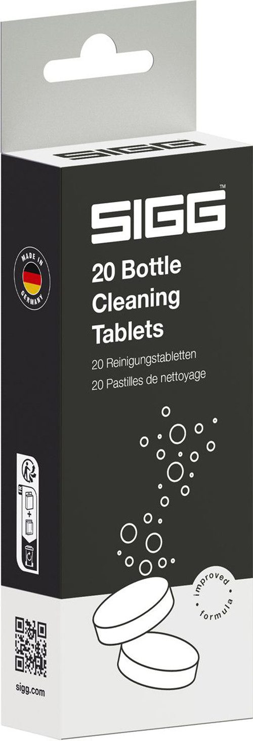 Sigg Trinkflasche SIGG 'Bottle Clean' Reinigungstabletten, 20 Stück, Umweltfreundliche Inhaltsstoffe – Biologisch abbaubare Bestandteile
