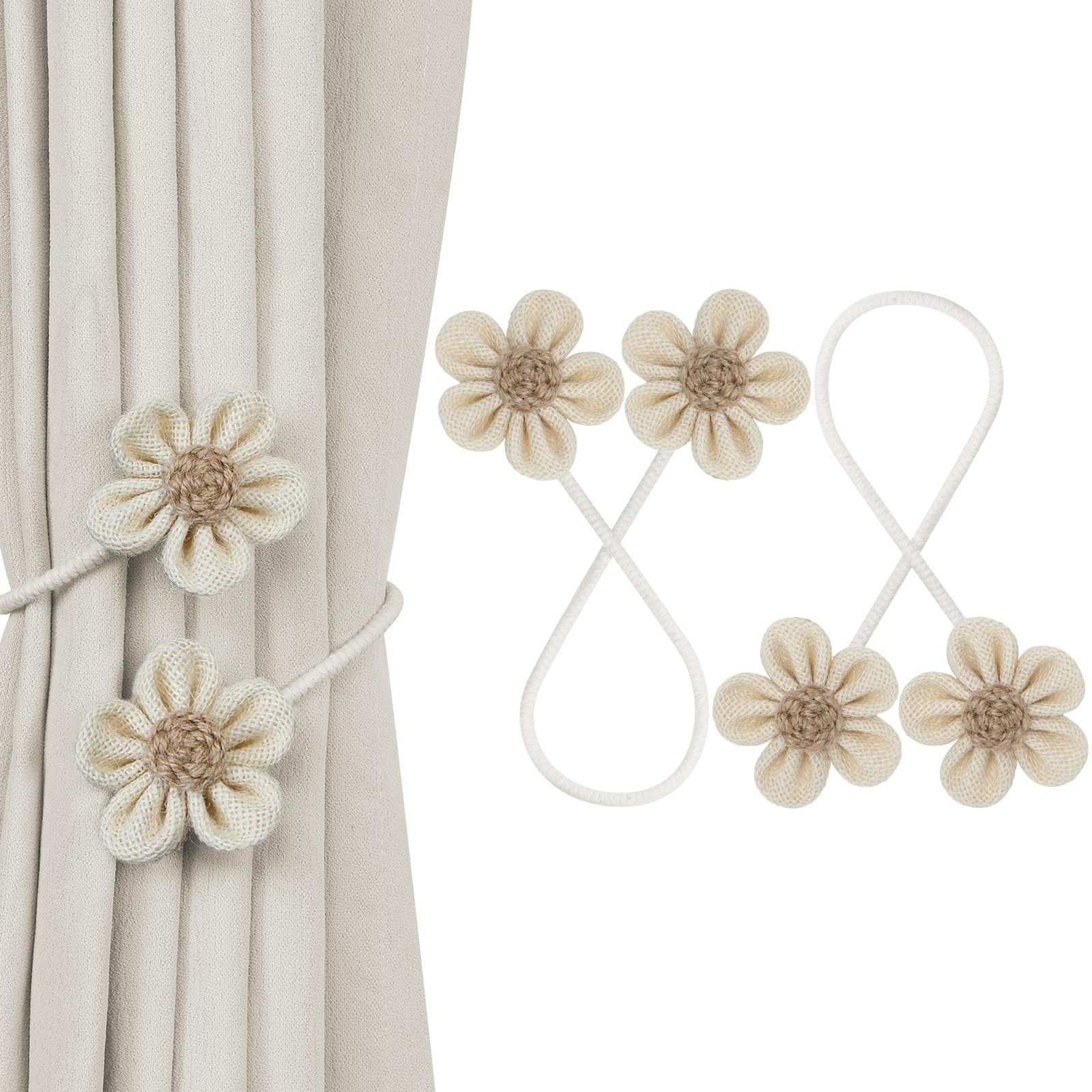 Agger Raffhalter Blumen-Vorhanghalter, 2er-Set Elegante, dekorative Vorhanghalter zum, (2-tlg), Wickeln (Boho-Stil) für Schlafzimmer, Kinderzimmer