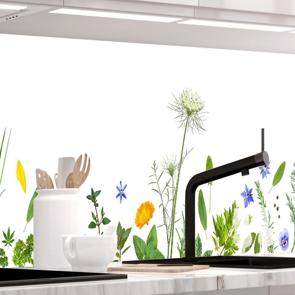 Stickerprofis Küchenrückwand SELECTED HERBS, (Premium), 1,5mm, selbstklebend, hält auf besonders vielen Öberflächen