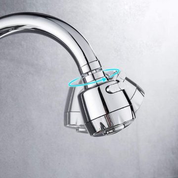 BEARSU Wasserhahnfilter 360 Grad drehbarer Wasserhahn Belüfter Küchenarmatur, verstellbarer Duschkopf Filtersprüher für Küche Badezimmer (kurz)