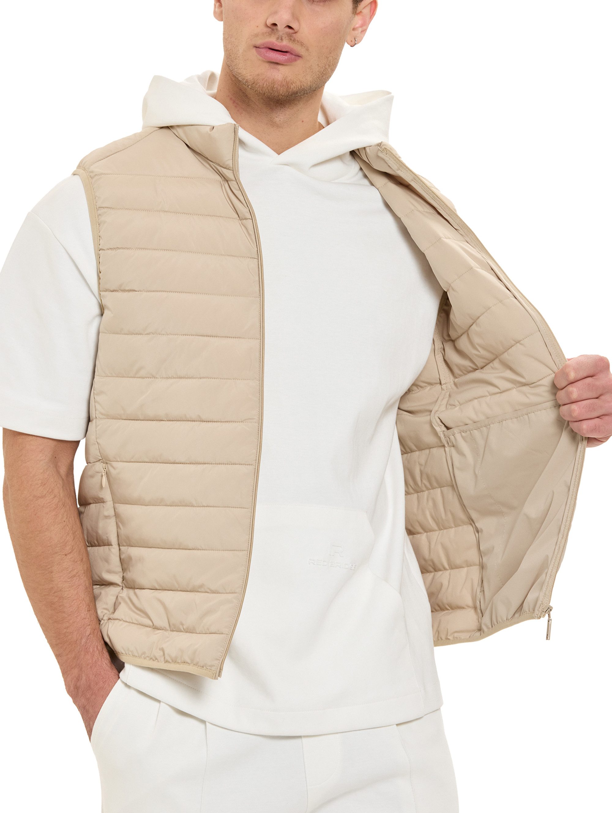RedBridge Steppweste mit Stehkragen und Reißverschluss Leichte Sommerweste Horizontale Steppung, leichte Wattierung