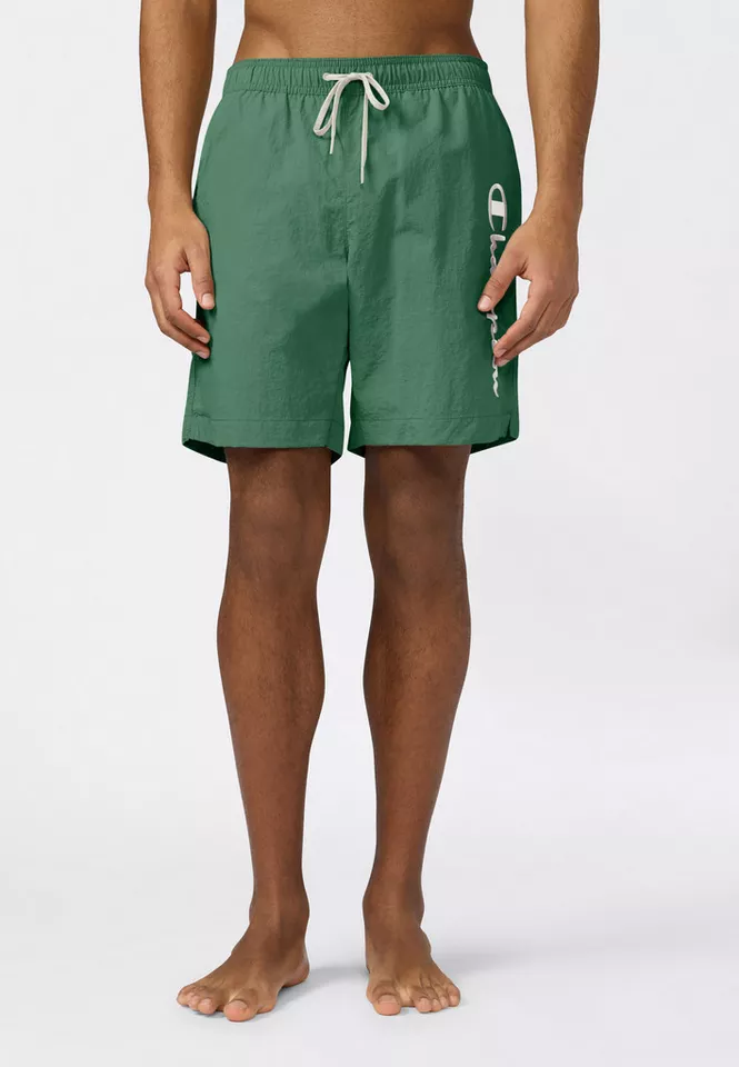Champion Badeshorts Beachshort Standard Fit mit Logostickerei, unifarben, pflegeleicht, schnell trocknend