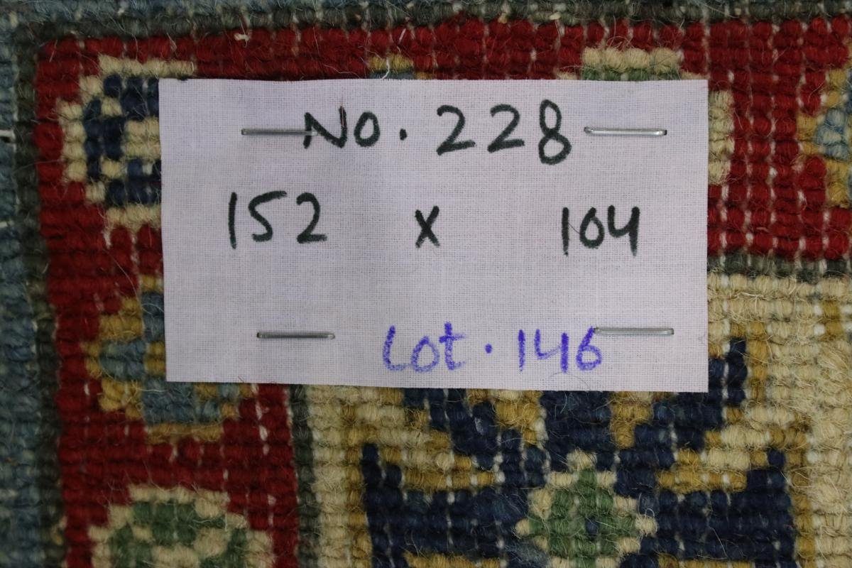Handgeknüpfter Orientteppich, 103x151 5 mm Kazak Orientteppich Nain Trading, rechteckig, Höhe:
