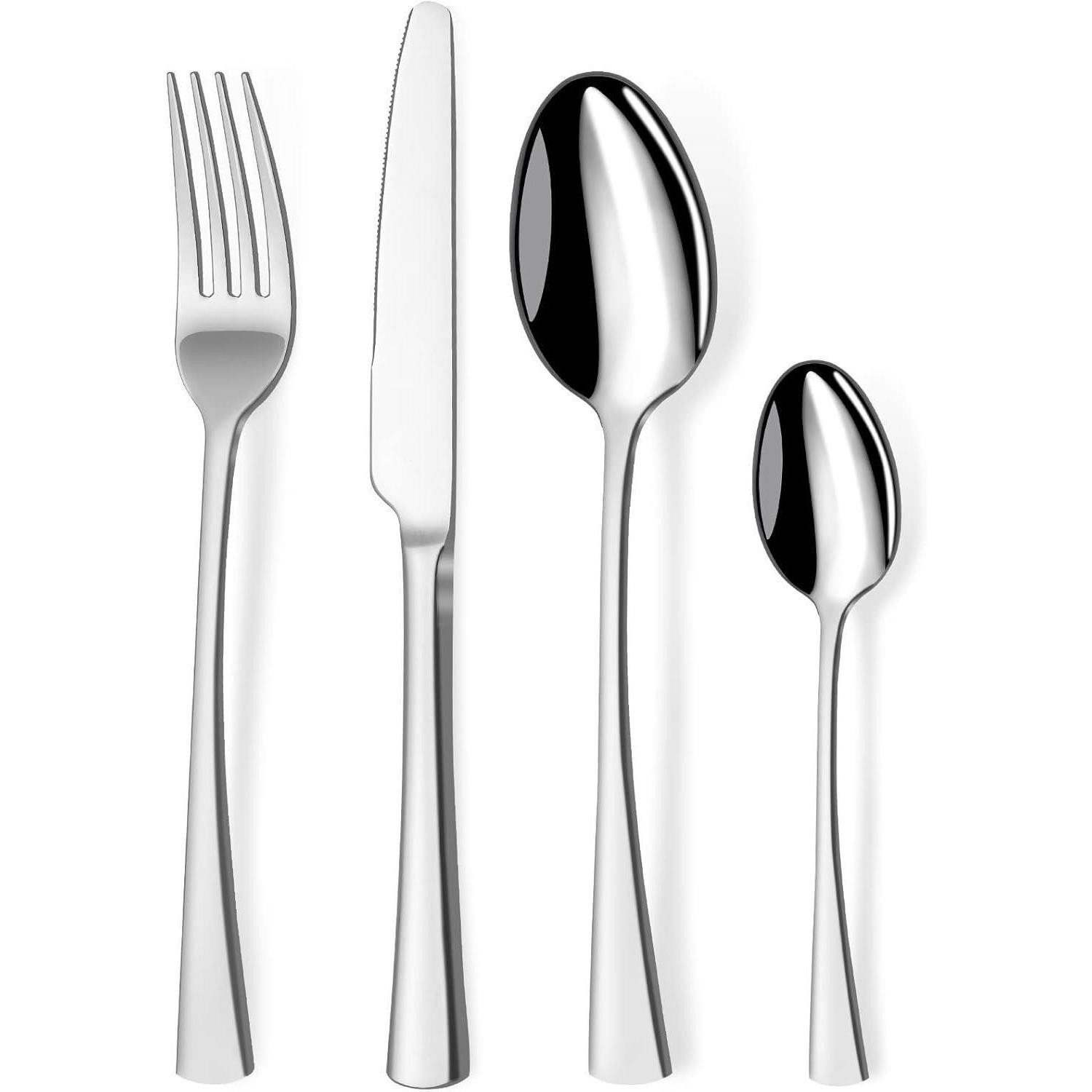 LuxusKollektion Besteck-Set Besteckset Edelstahl 24 teilig 6 Personen 24 Teilig-silber 24 teilig