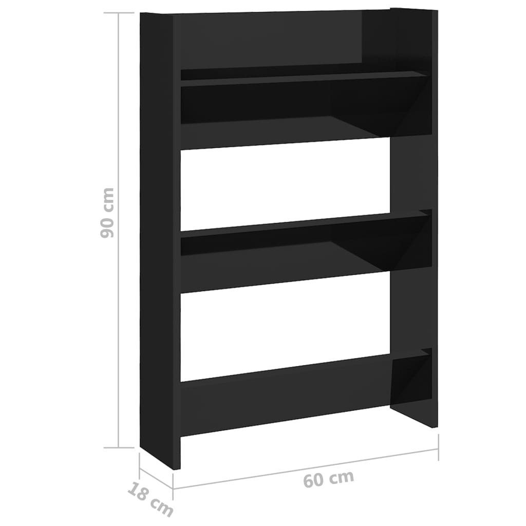 cm) (LxBxH: 60x18x90 in 3008002 möbelando Hängeschuhschrank Hochglanz-Schwarz