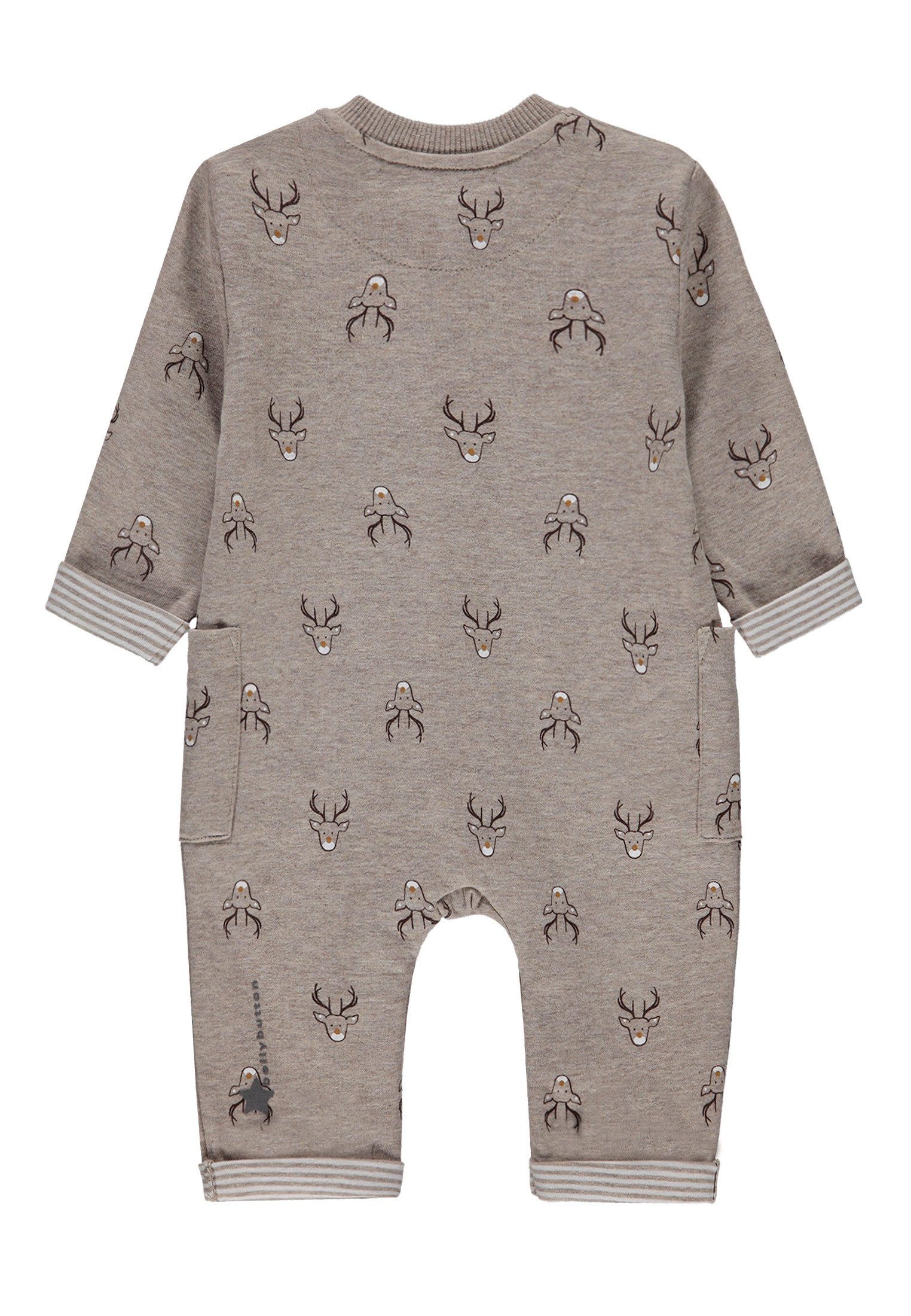 Bellybutton Overall Overall (1-tlg) Baby Overall beige – mit Rentier-Muster & Druckknöpfen