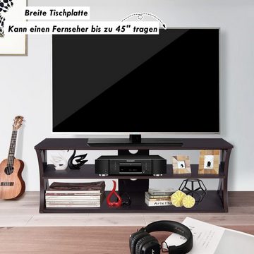 KOMFOTTEU TV-Schrank Lowboard für Fernseher bis 45 Zoll, 115 x 40 x 45 cm
