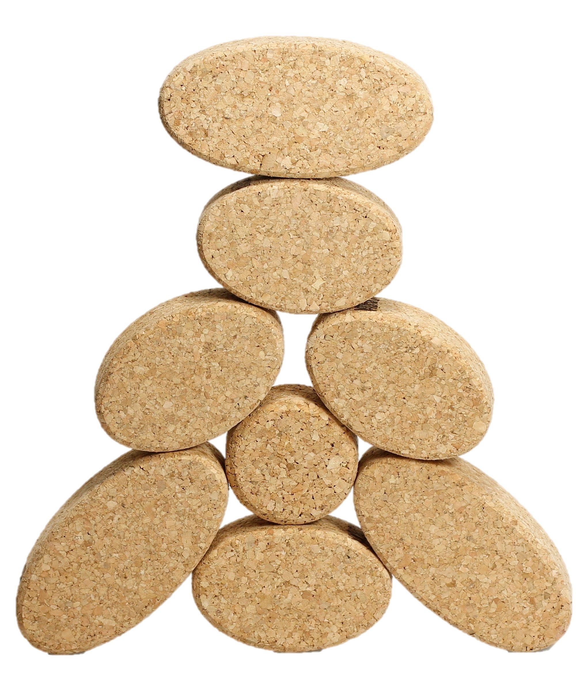 KORXX Die runden und ovalen Bauklötze aus Kork Spielbausteine, (Packung, Set), sicher, nachhaltig, kreativ, leicht, leise, natürlich, langlebig