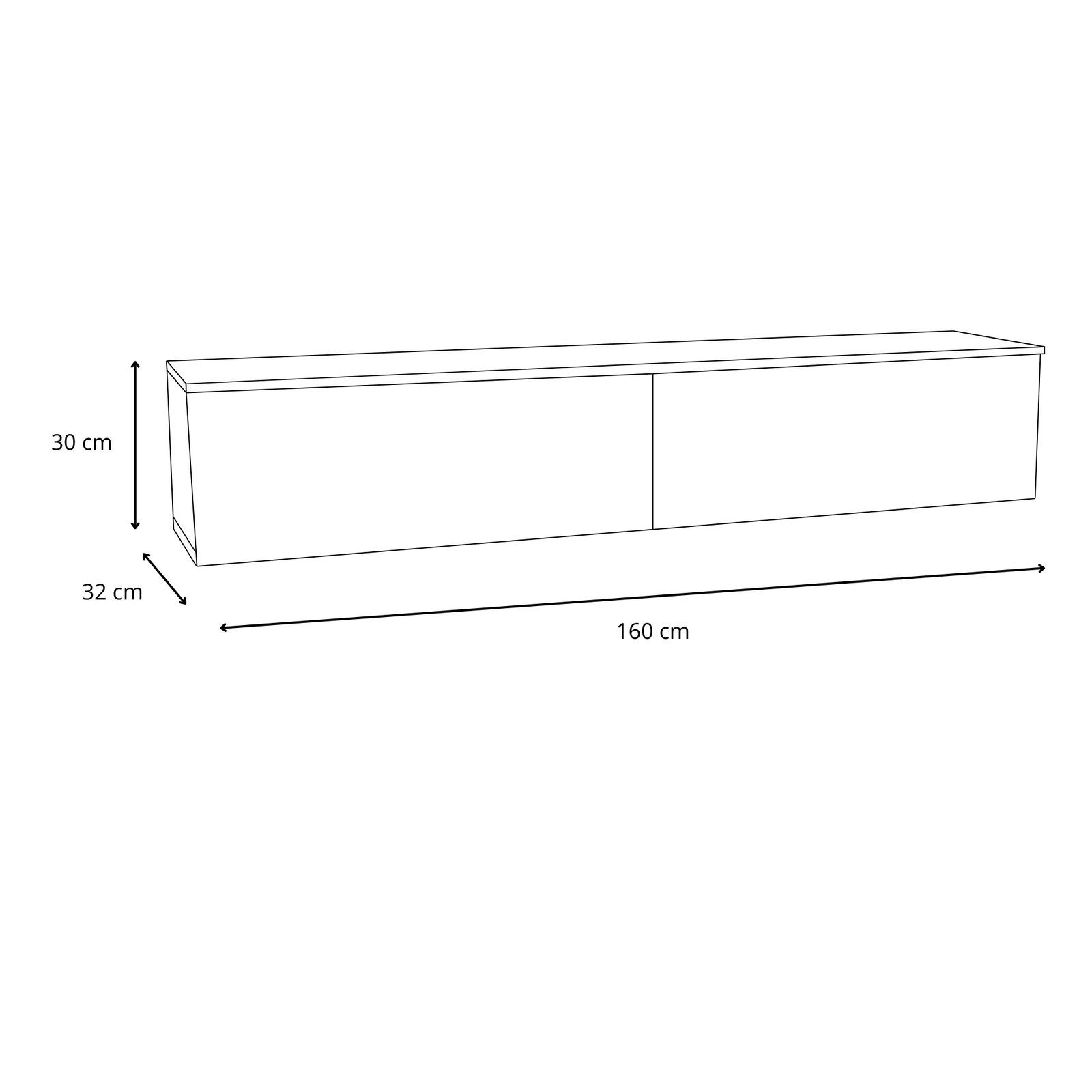 KOBI S.C. TV-Schrank TV-Lowboard KOBI 160 cm Artisan Eiche hängend oder stehend für Wohnzim – Bild 5 von 5