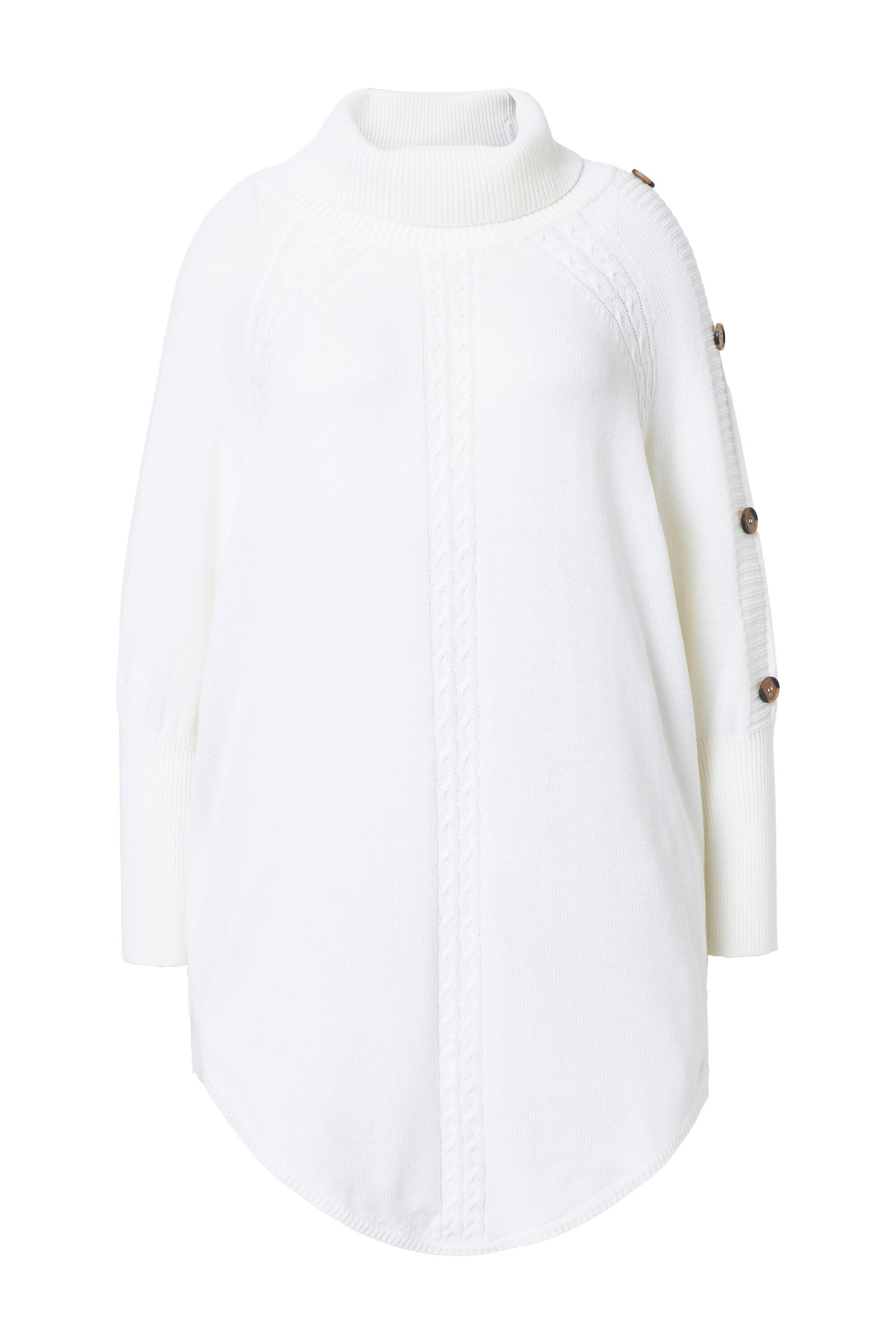 MIAMODA Pullunder Pullover Poncho-Style Zopfmuster Zipfelsaum günstig online kaufen