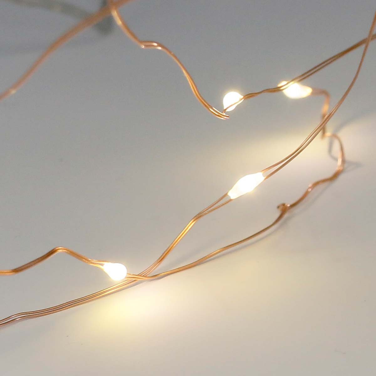 EGB LED-Lichterkette Batterie-Lichterkette 20 Micro-LEDs kupferfarbener