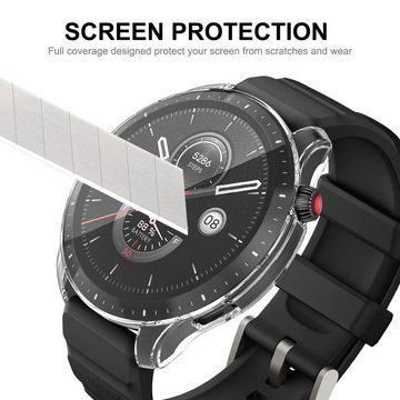 Wigento Smartwatch-Hülle Für Amazfit GTR 4 Premium Smartwatch-Hülle + Displayschutz Hülle Case