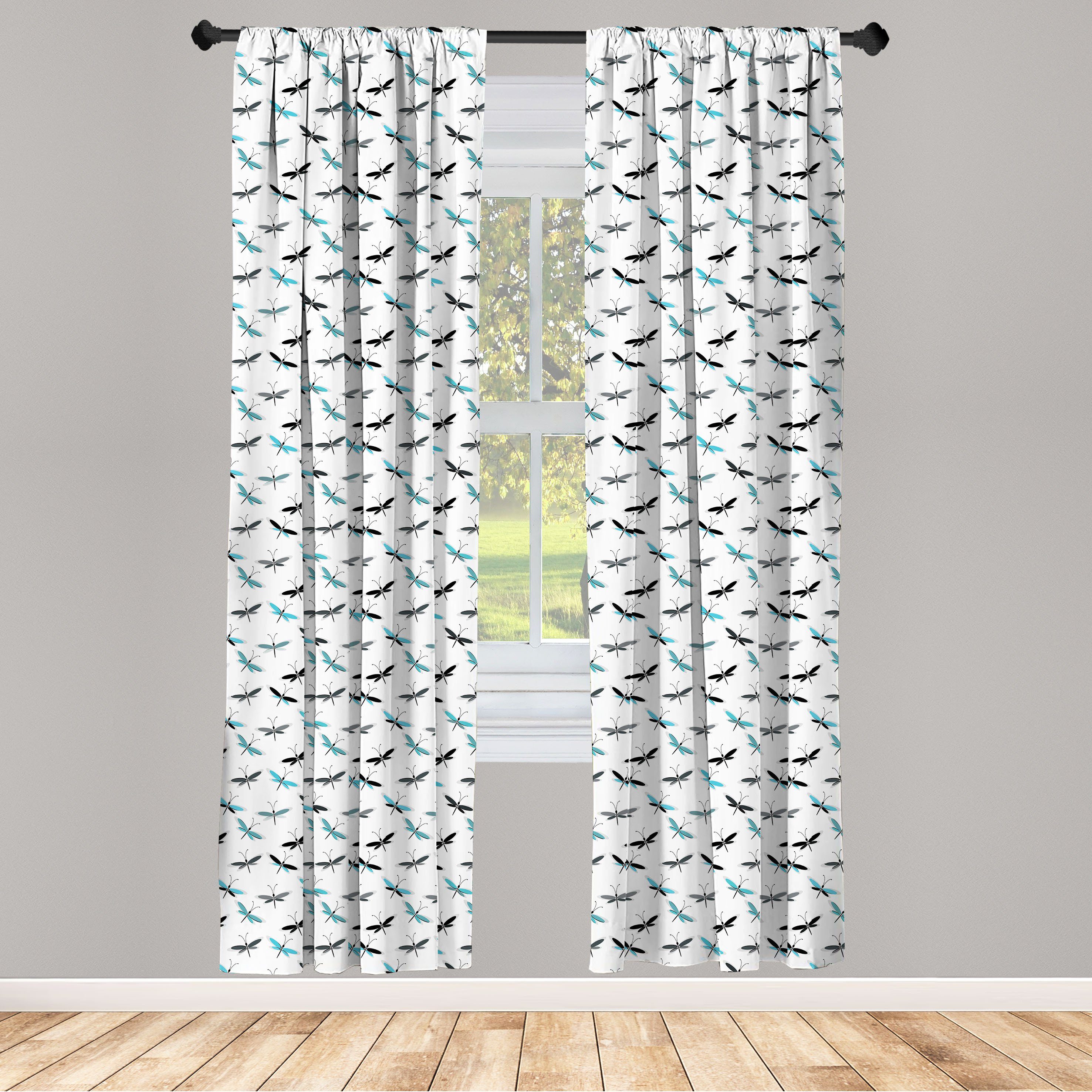 Gardine Vorhang für Wohnzimmer Schlafzimmer Dekor, Abakuhaus, Microfaser, Schmetterling Simplistic Abstrakte Flügel | Fertiggardinen