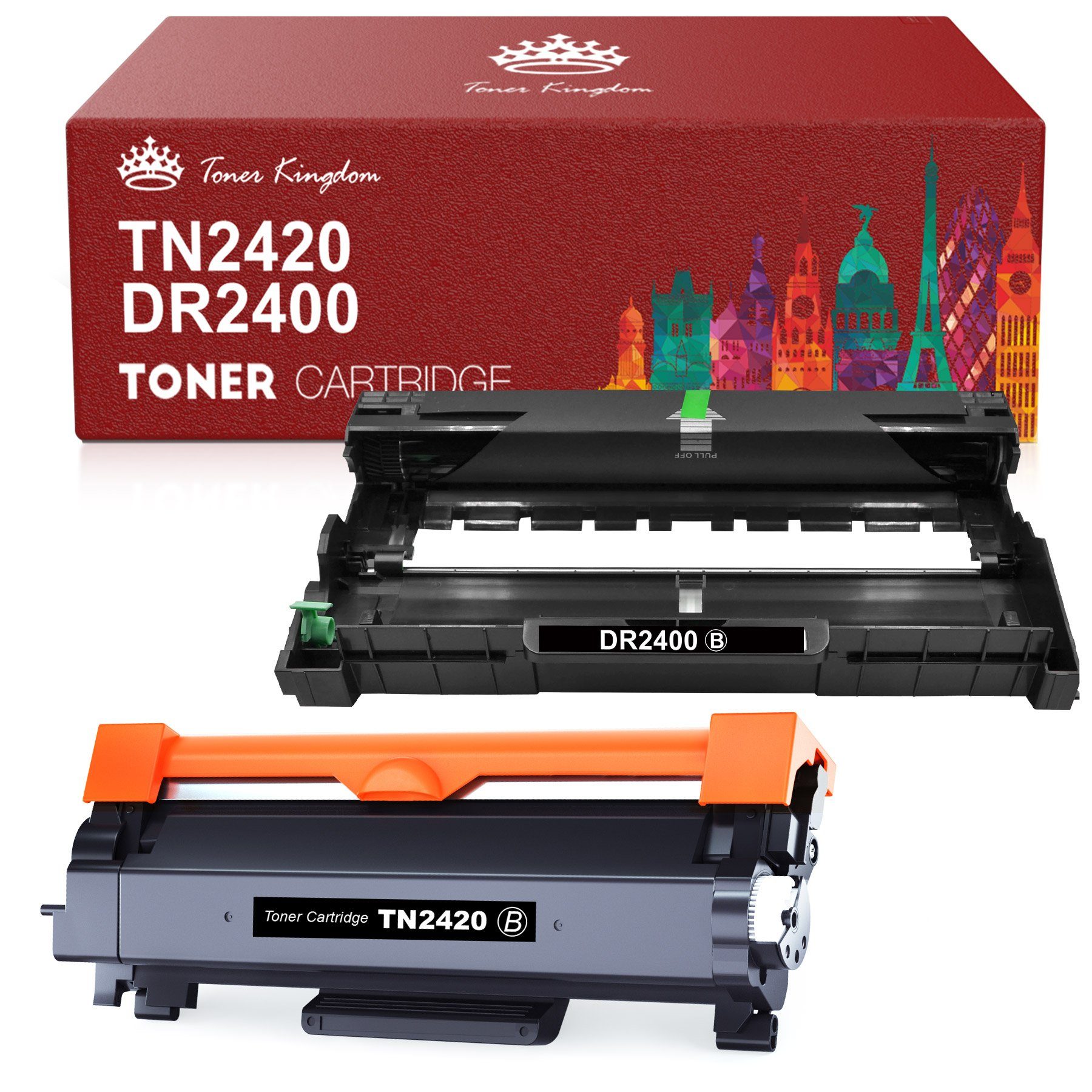 MFC-L2730 DCP-L2510 für DR2400 DCP-L2110 HL-L2310 Toner Trommel Toner, (MFC-L2710 DCP-L2550 DCP-L2530 MFC-L2750 DCP-L2537 Brother TN-2420 Kingdom Tonerkartusche HL-L2350),