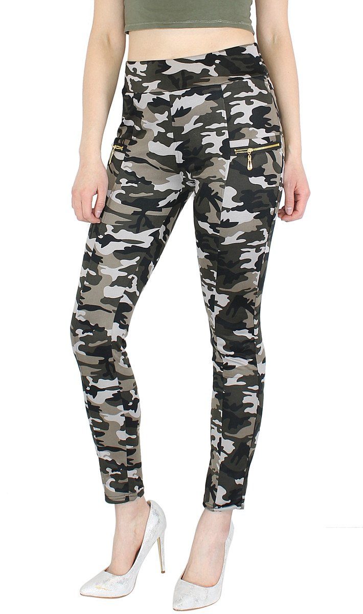 dy_mode Röhrenhose Damen Röhrenhose Treggings Camouflage günstig online kaufen