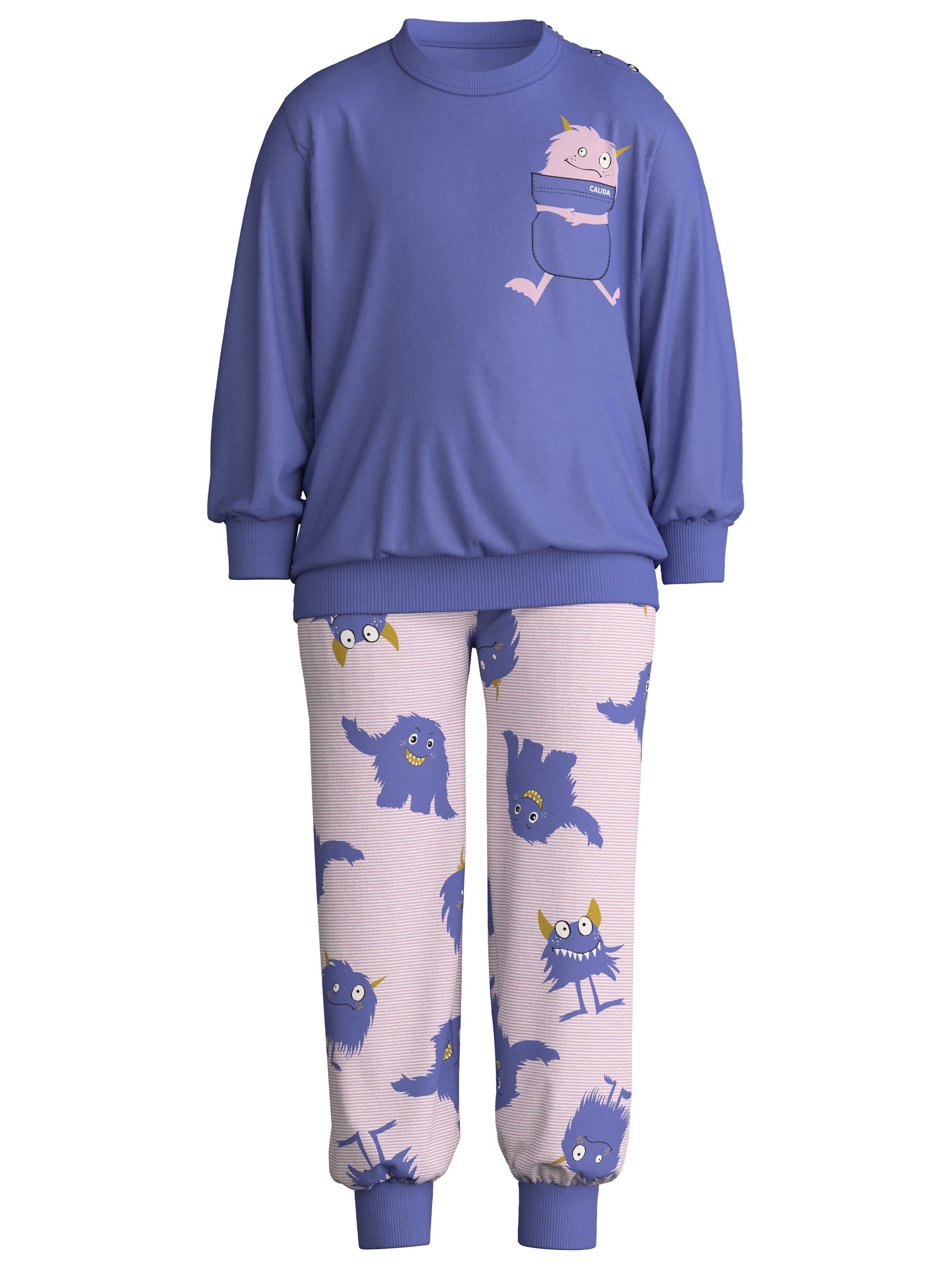CALIDA Pyjama Toddlers Monsters Kinder (2 tlg) aus hochwertiger Baumwolle, hautfreundlich, pflegeleicht
