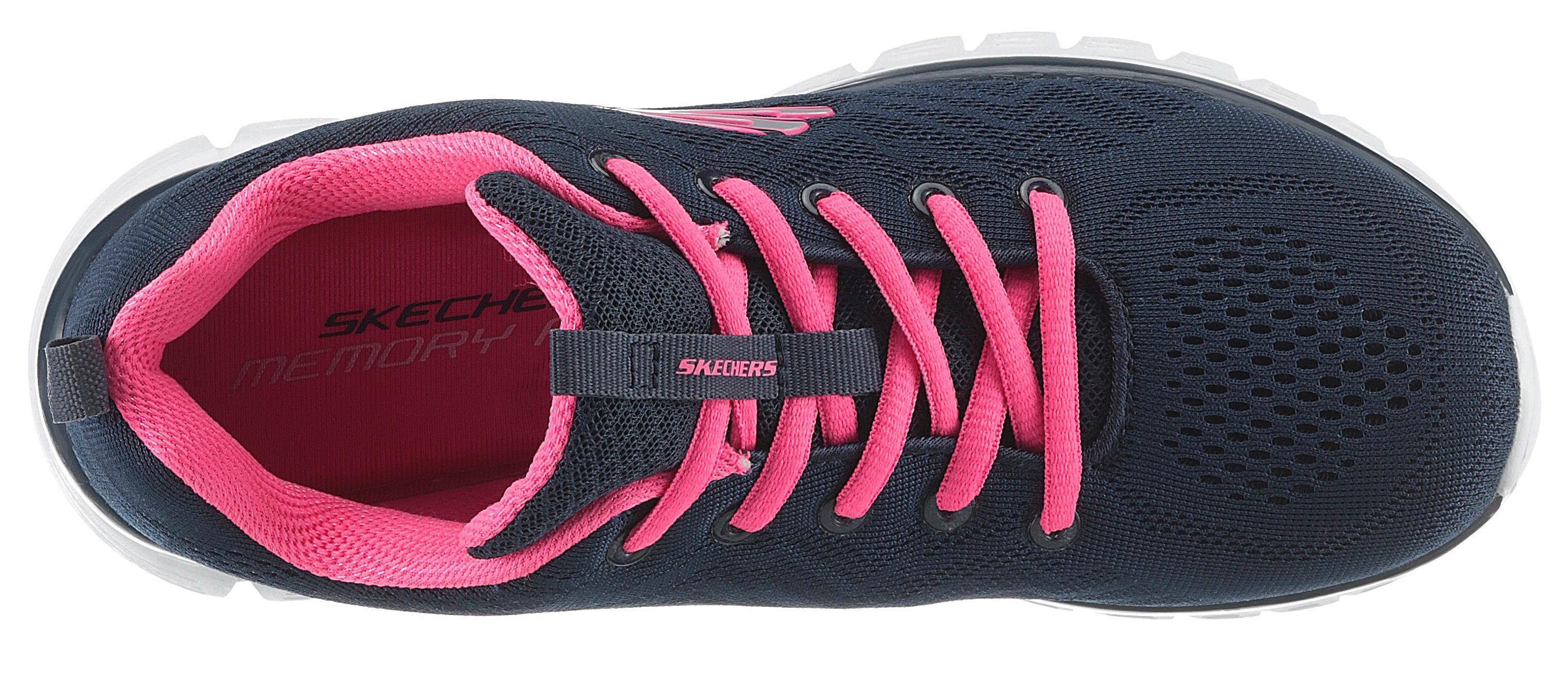 Skechers Graceful - durch navy-pink Sneaker Get Memory Foam Connected mit Dämpfung