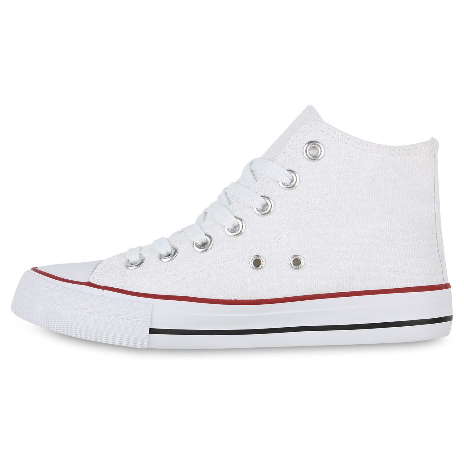 VAN HILL 841313 Sneaker Damen Sneaker High Schnürer Bequeme Basic Freizeit Stoff – Bild 2 von 3