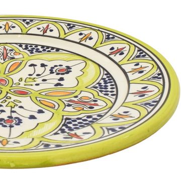 Marrakesch Orient & Mediterran Interior Dessertteller Orientalische Teller Keramikteller Rund Achraf 25cm handbemalt, Handarbeit