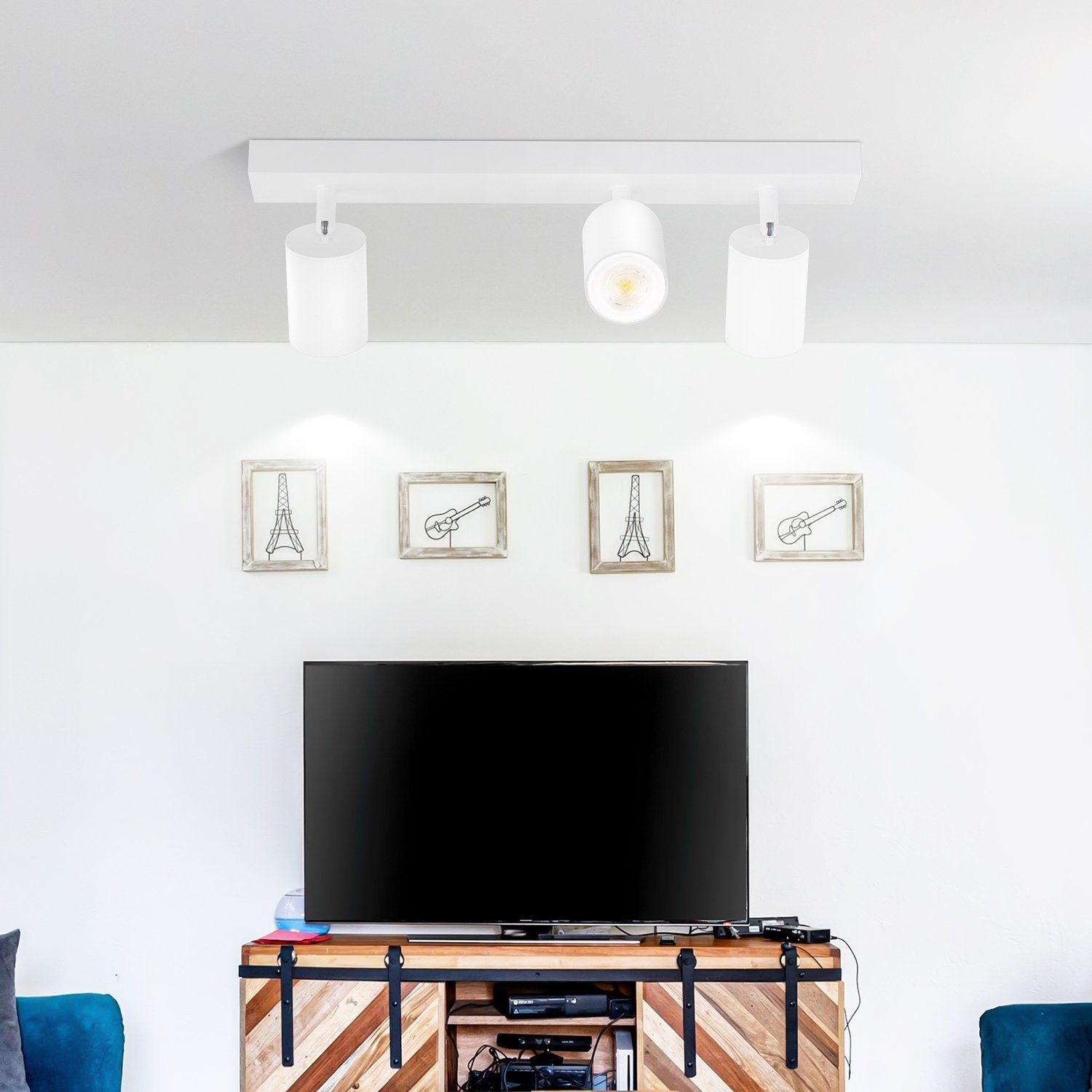 Nettlife Deckenstrahler Weiß 3 Flammig GU10 Deckenleuchte 42CM Modern Decke günstig online kaufen