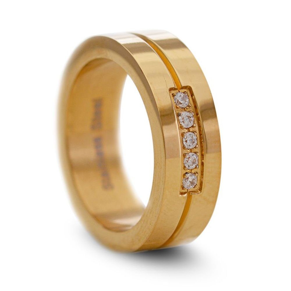 Vivance Partnerring "Classics" vergoldeter moderner Partnerring aus Edelstahl