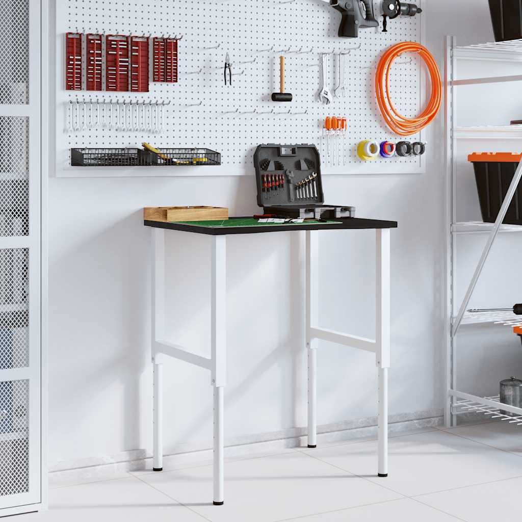 vidaXL Werkbank Werkbank Dunkelbraun 80x60x(71,5-98) cm Massivholz Eiche, (1-tlg)