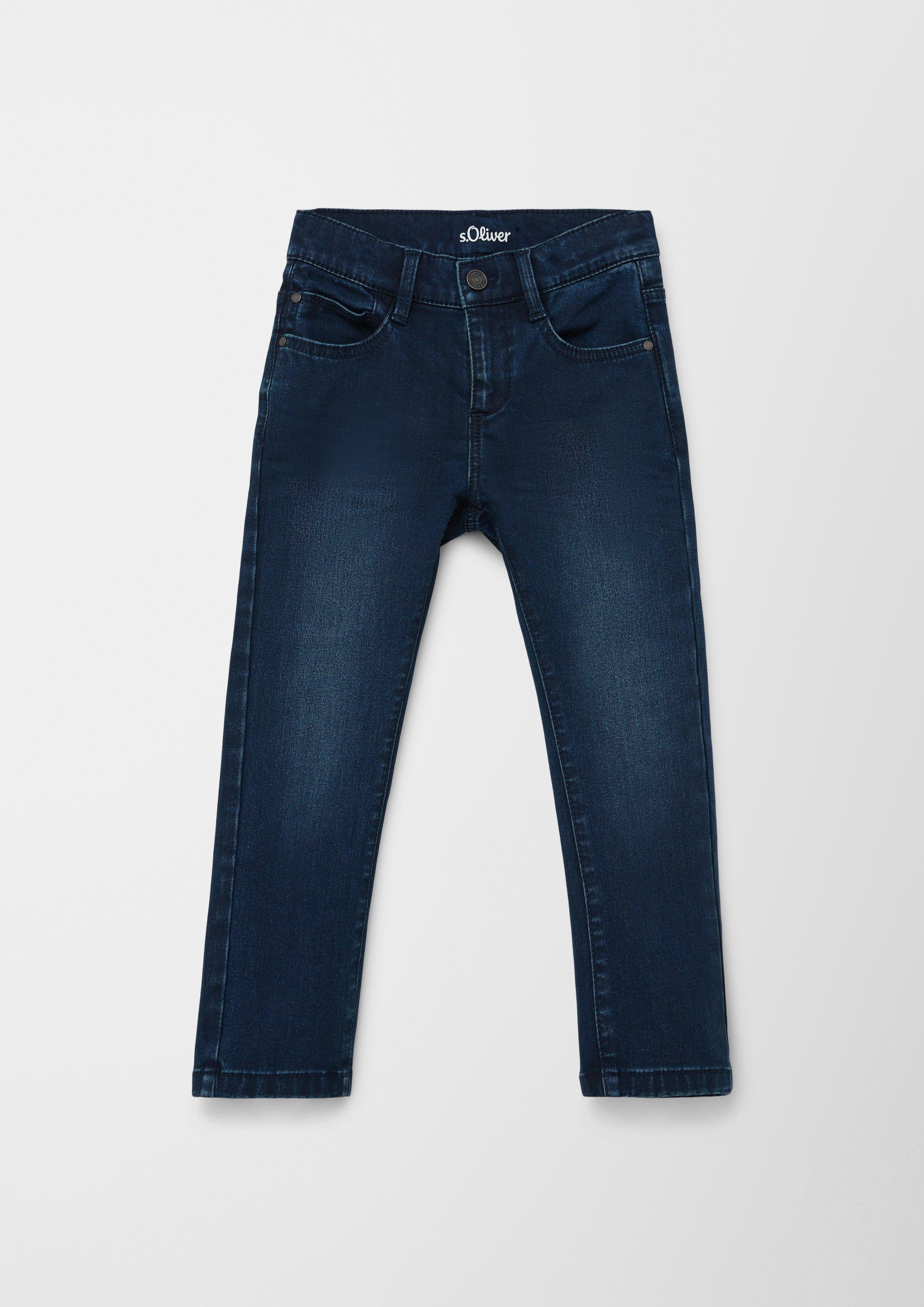 Pelle Straight s.Oliver Used-Look / Jeans / Leg Fit Mid / 5-Pocket-Jeans / Regular Waschung Rise Kontrastnähte,