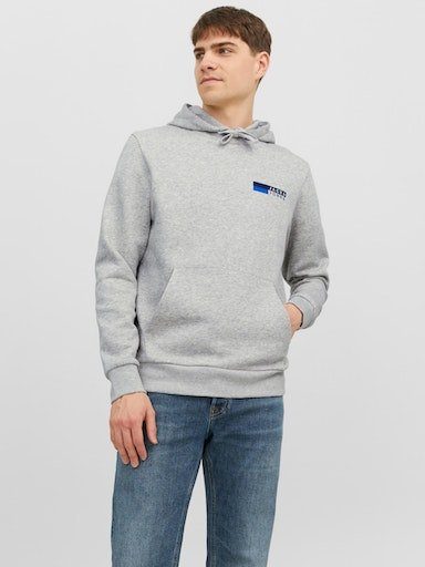 Jack & Jones Kapuzensweatshirt JJECORP LOGO SWEAT HOOD PLAY NOOS white melange