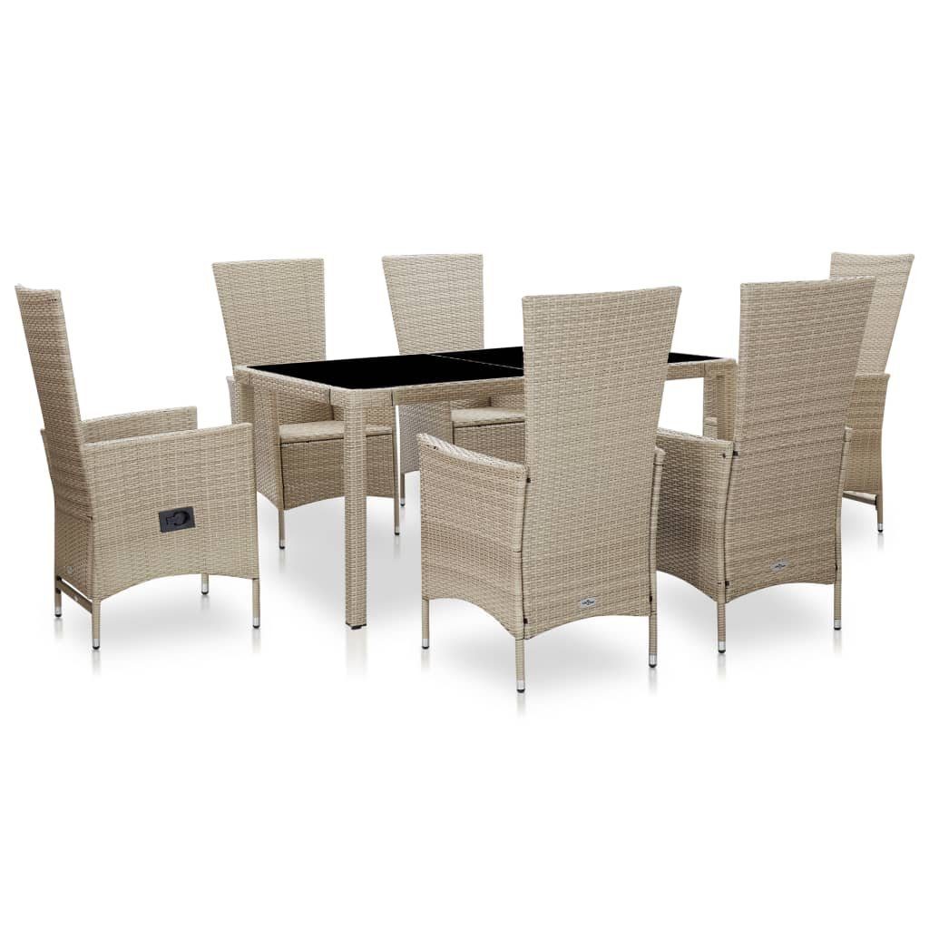 vidaXL Gartenmöbelset, Rattanfarbe Beige online kaufen OTTO