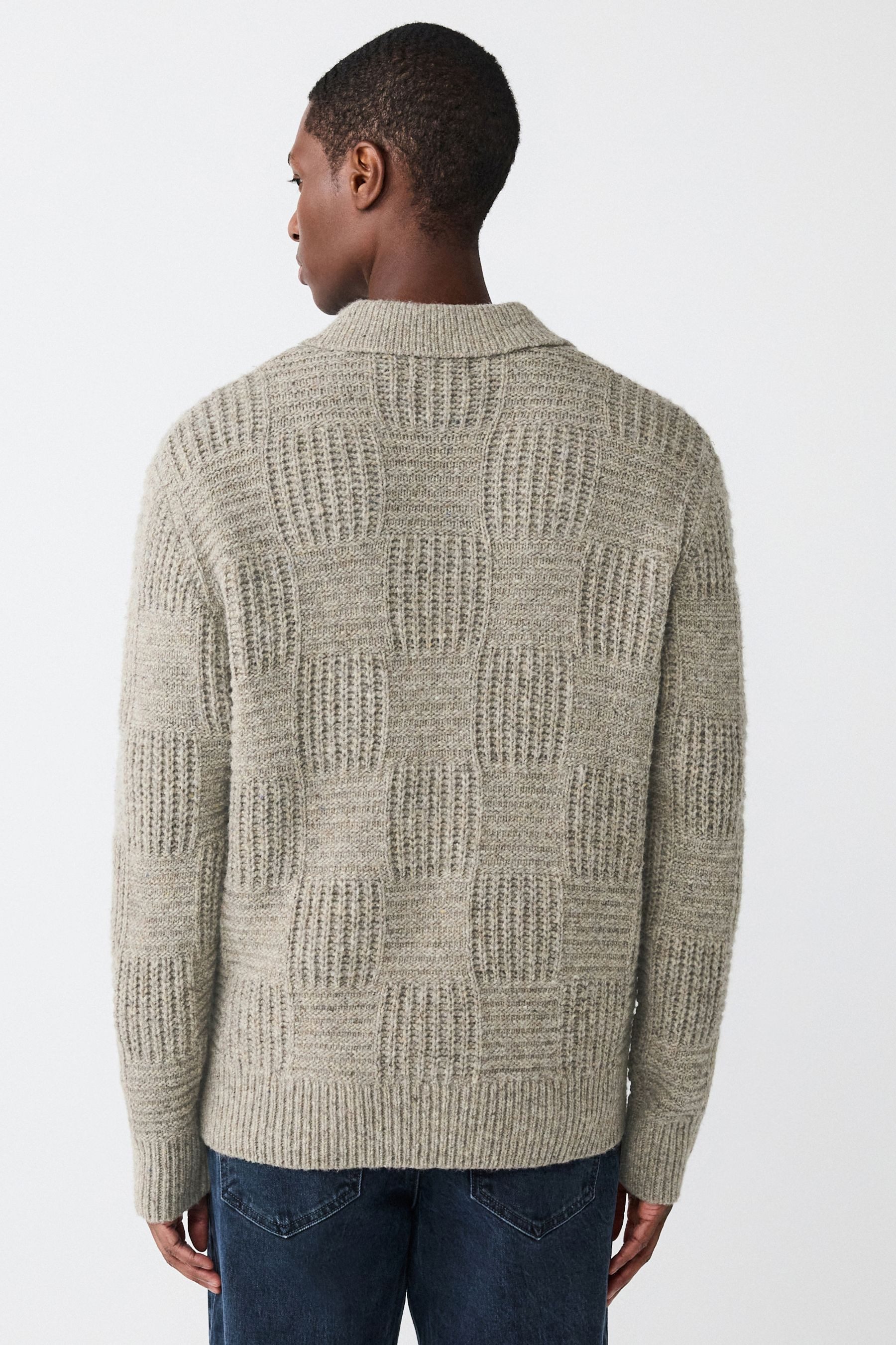 Next Strickjacke Relaxed Fit strukturierte Strickjacke mit RV (1-tlg) günstig online kaufen