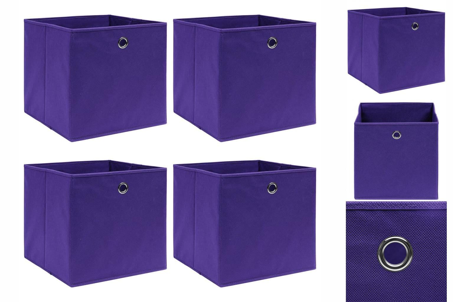 vidaXL Aufbewahrungsbox Aufbewahrungsboxen 4 Stk Vliesstoff 28x28x28 cm Violett