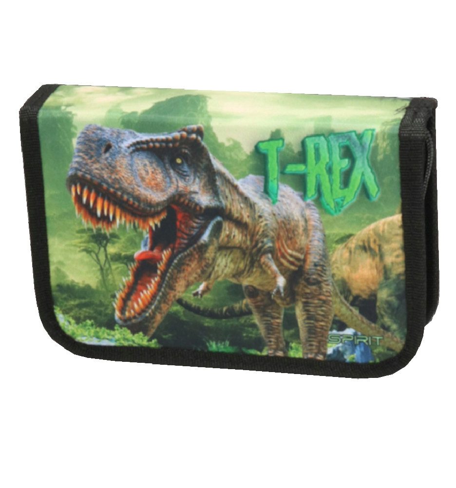 Spirit Federtasche T-Rex Federtasche gefüllt Federmäppchen Federmappe Mäppchen Dino, (48-tlg), Dinosaurier