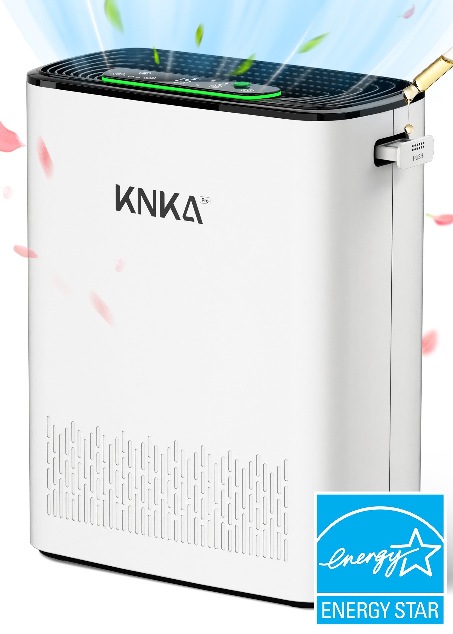 KNKA PRO Luftreiniger AP2000 Dreifaches Filtersystem,Große Abdeckung, schnelle Luftreinigung, für 55 m² Räume, Luftreiniger mit HEPA Luftfilter,App Steuerung,Aromatherapie