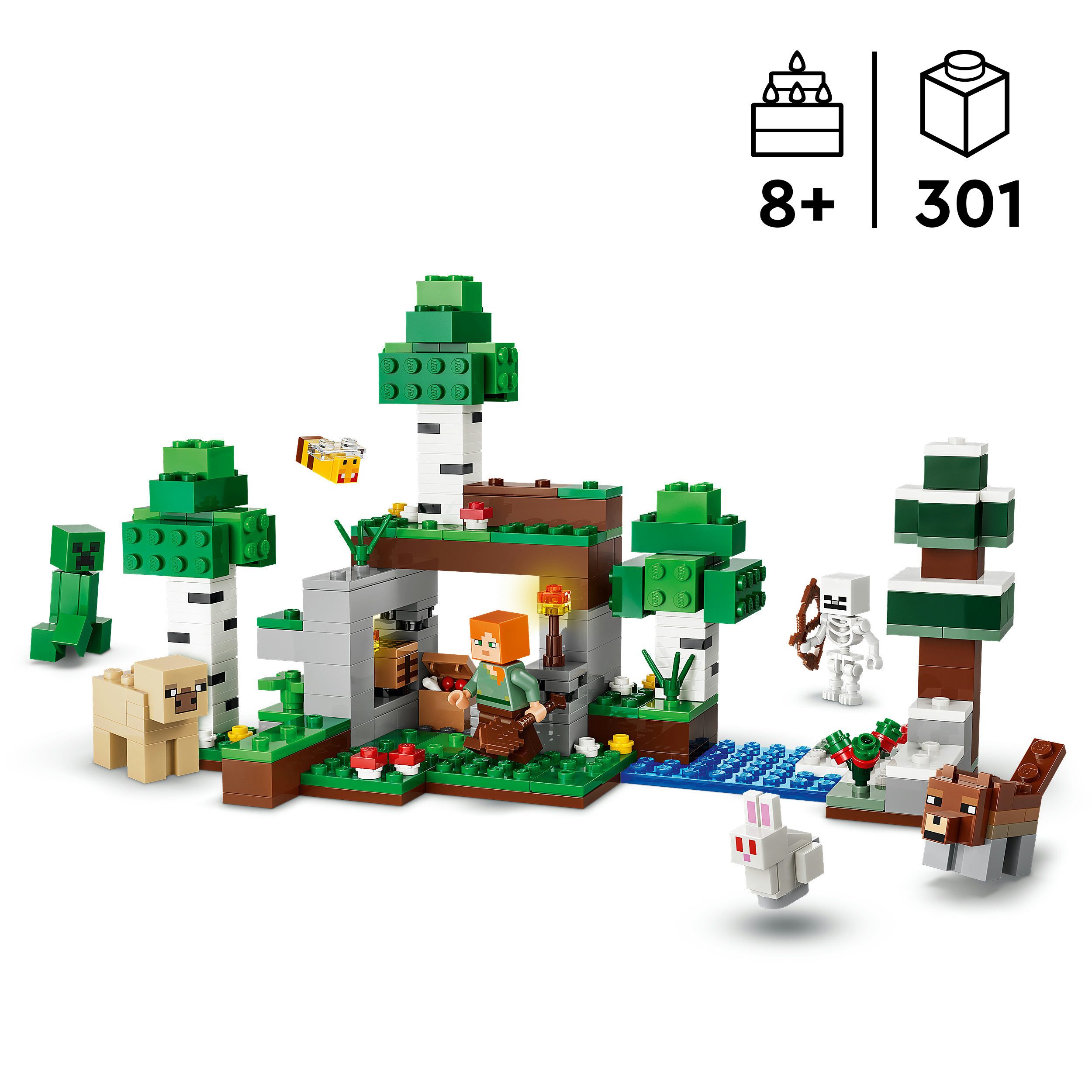 LEGO® Erstes Abenteuer in der Nacht (21593), LEGO Minecraft Konstruktionsspielsteine, (301 St), Made in Europe – Bild 3 von 5